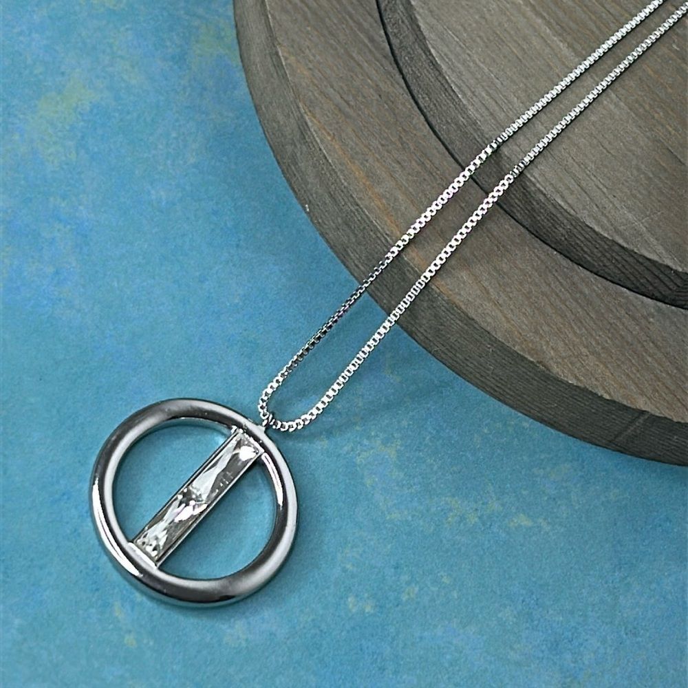 White House Black Market Long Necklacee, Silver